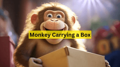 monkey carrying a box