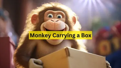 monkey carrying a box